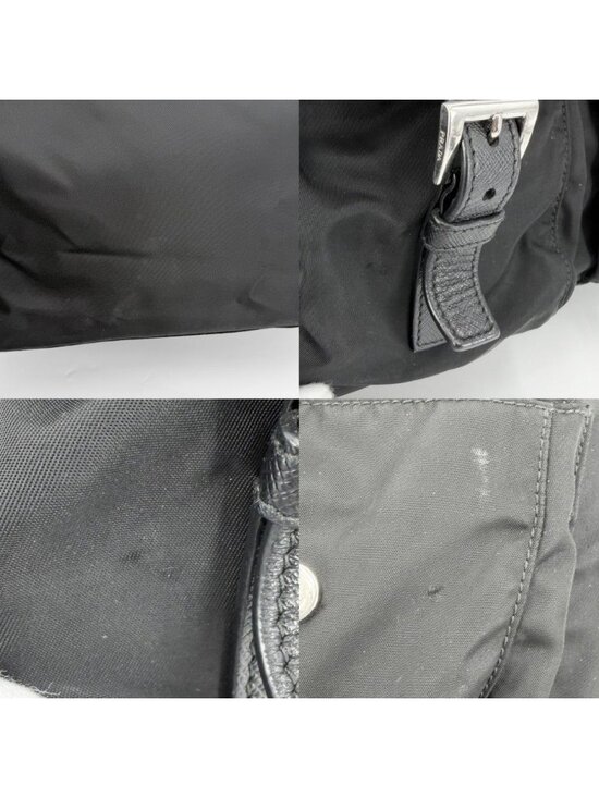 Prada Triangle Logo Backpack Nylon Black Silver main image 4
